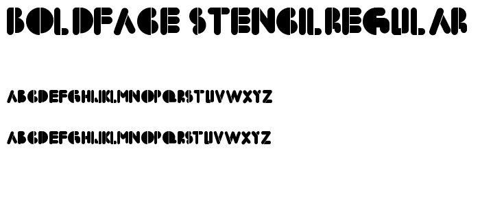 BoldFace StencilRegular font